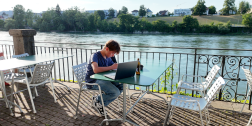 Rheinterrasse der Stadtbibliothek Rheinfelden